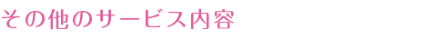 その他のサービス内容